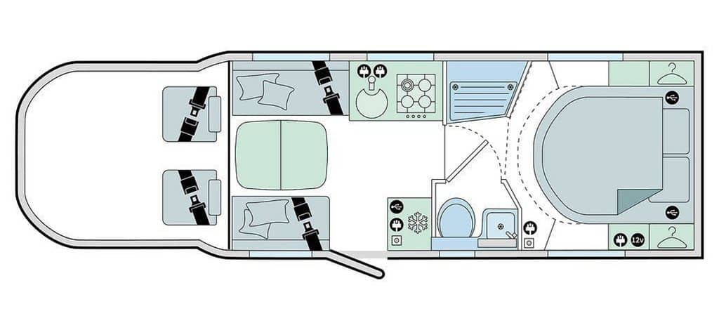Floorplan of the Bailey Adamo 75-4i 2024 Motorhome