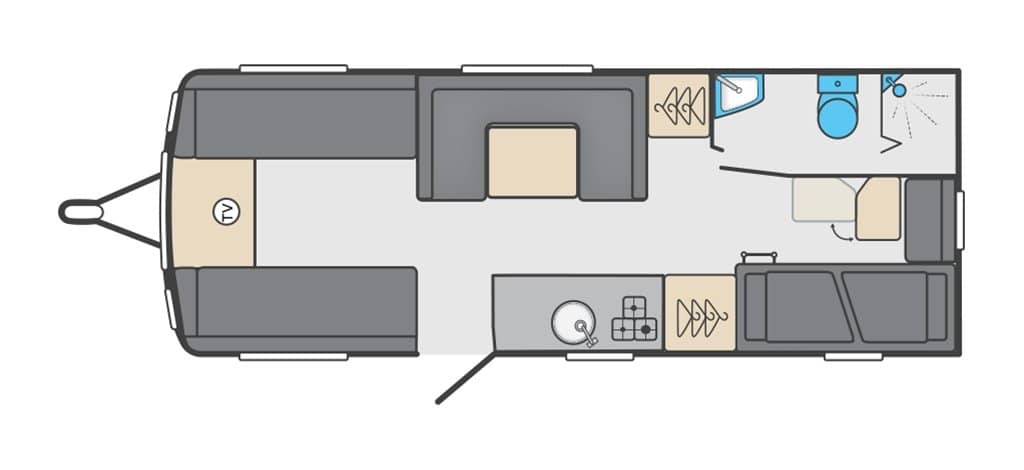 Floorplan of the Swift Sprite Grande Quattro DB 2024