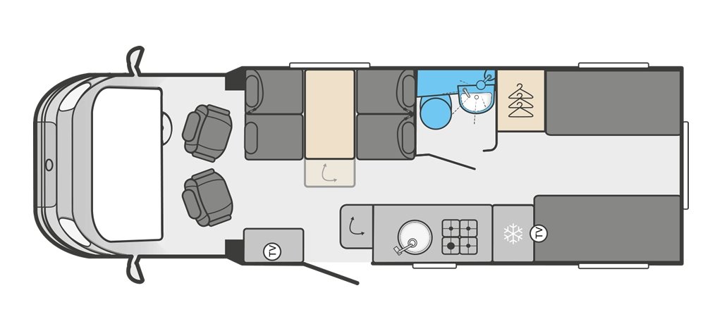 Floorplan of the Swift Voyager 475 2024 Motorhome