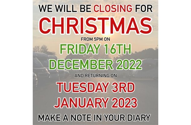 Opening times for the Christmas Holidays...