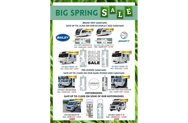 Spring Savings On Selected Caravans & Motorhomes: Huge Discounts!!!
