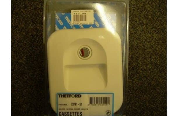Cassette toilet waterfill door
