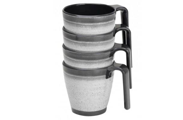 Flamefield 4Pk Mugs Granite Grey