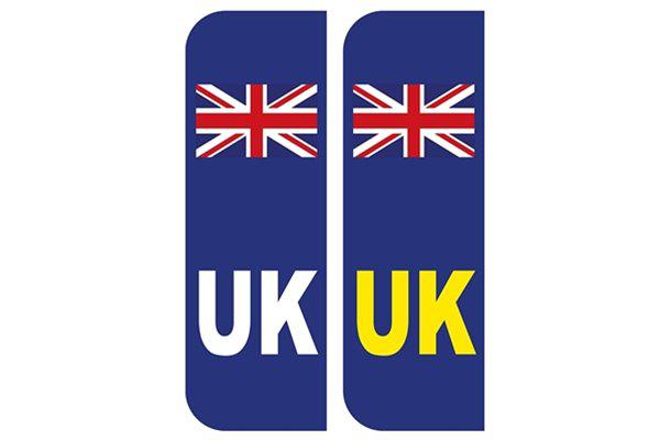 W4 UK Plate Sticker Union Jack