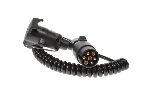 2.5m 7 Pin N Type Curly Extension Lead (Plug To Socket)