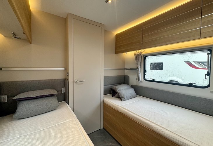 View Of Twin Beds And Window In The Adria Adora Seine 2022