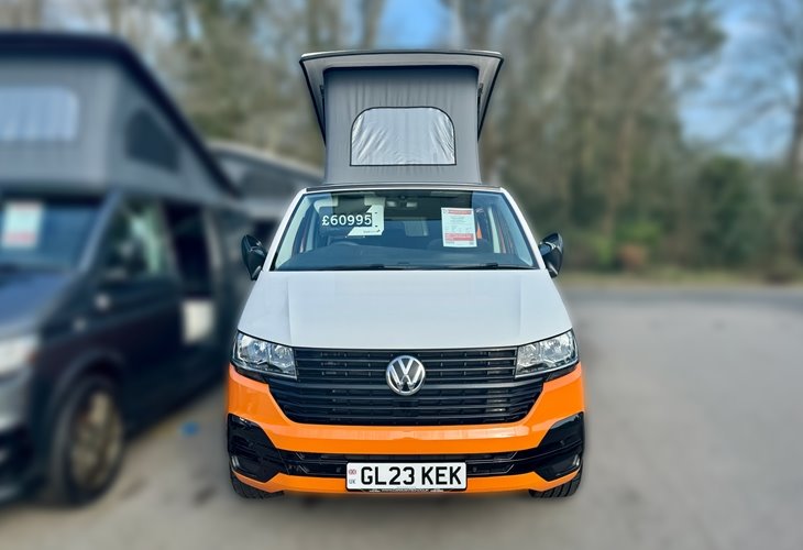 VW Camper Vans For Sale | Rebellion Campers Two Tone Orange and White