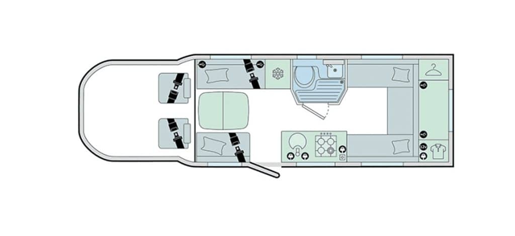 Floorplan of the Bailey Adamo 75-4DL 2024 Motorhome