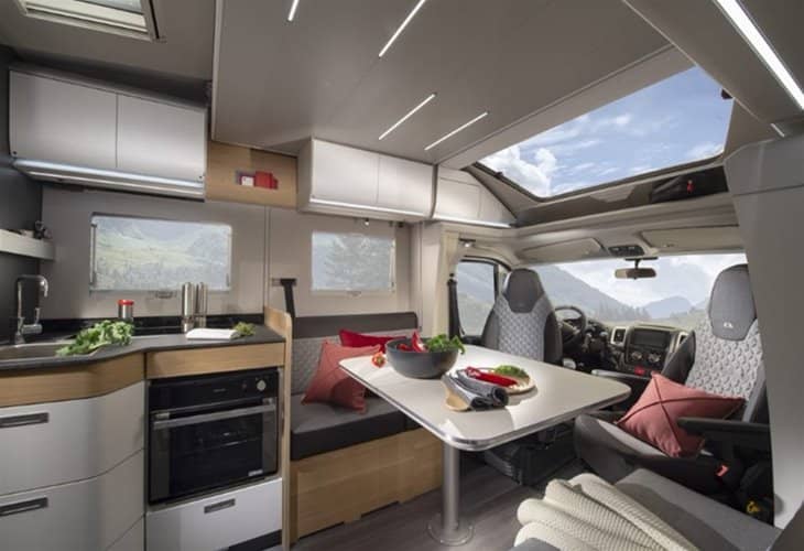 View Of Dining And Kitchen Area Adria Matrix Plus 600 DT | Adria Motorhomes For Sale in East Sussex | Caravan Tech