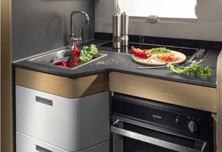 View Of Kitchen Tops Adria Matrix Plus 600 DT | Adria Motorhomes For Sale in East Sussex | Caravan Tech