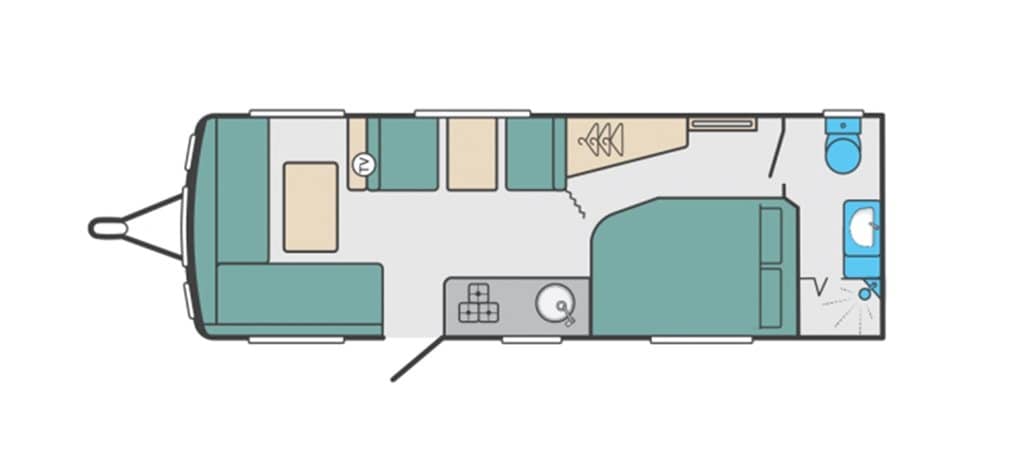 Floorplan of the Swift Sprite Quattro EW 2024 Caravan