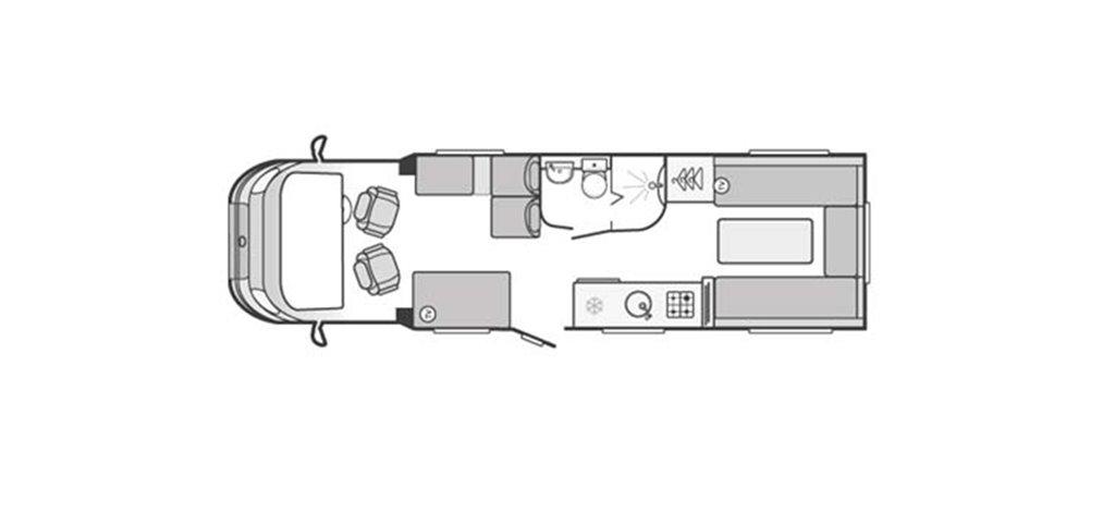 Floorplan of the Swift Bolero 744 PR 2016