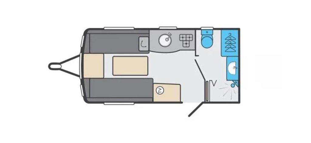 Floorplan of the Swift Sprite Freestyle SE S2 2014