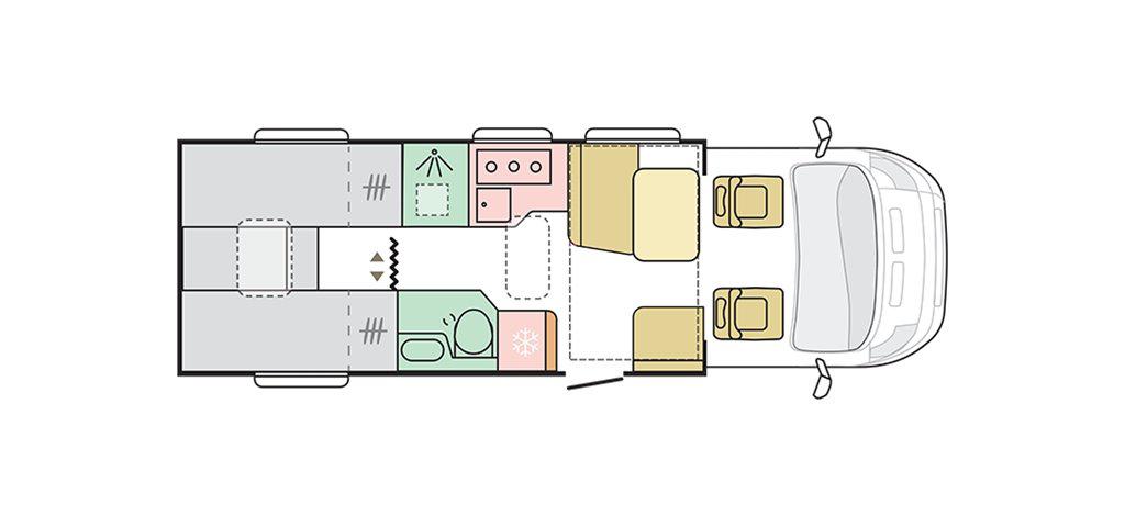 Floorplan of the Adria Matrix Supreme 670 SL 2022