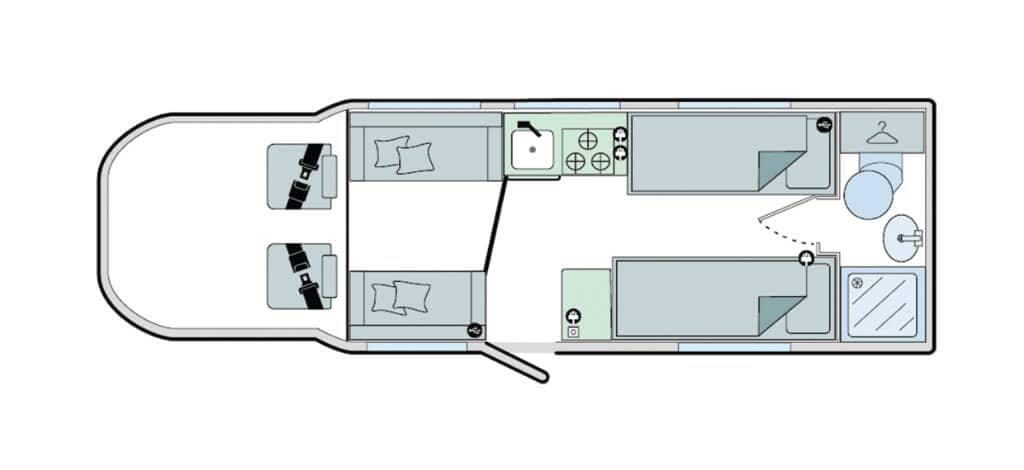 Floorplan of the Bailey Alliance 76-2T Silver Edition 2021