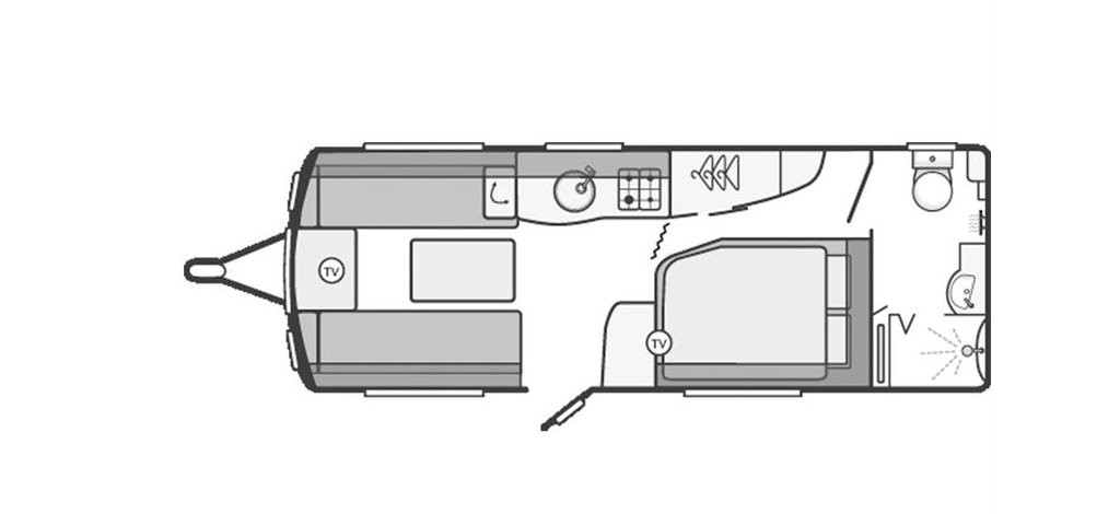 Floorplan of the Swift Elegance 570/4 2015 Used Caravan