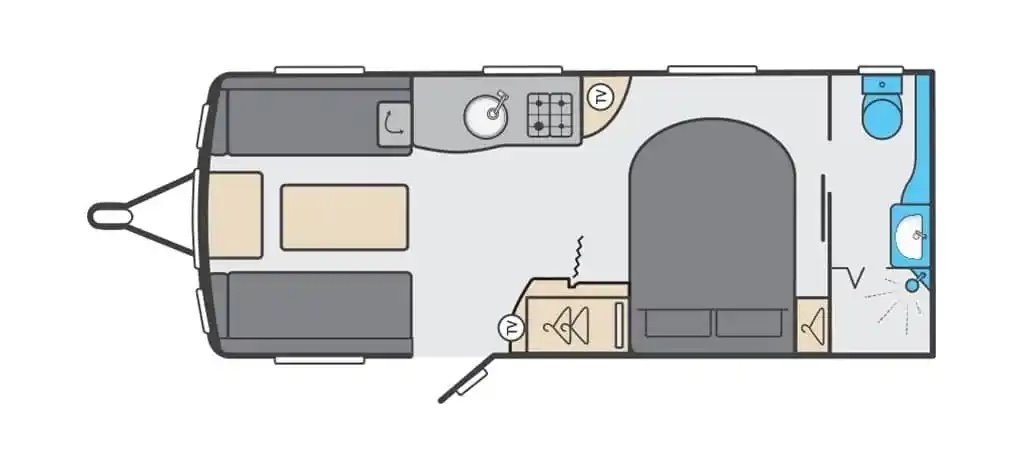 Floorplan of the Swift  Challenger X 880 2022 Used Caravan