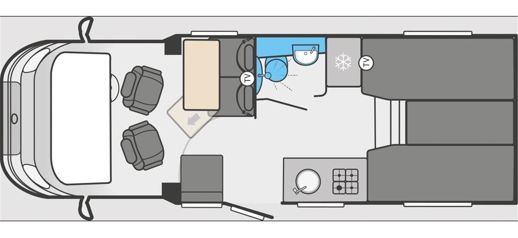 Floorplan of the Swift Ascari 384 2024 Motorhome