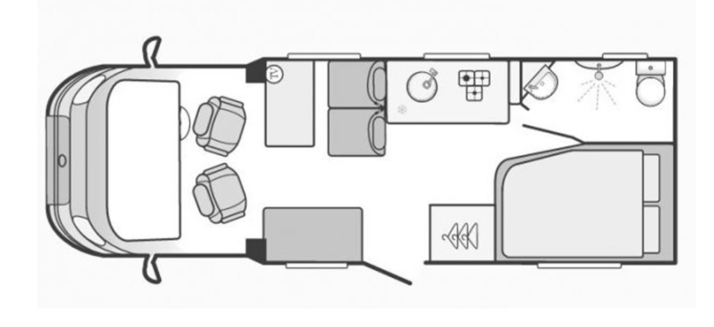 Floorplan of the Swift  Lifestyle 664 2013 Used Motorhome
