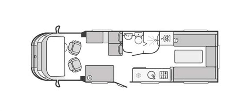 Floorplan of the Swift  Bolero 744 PR 2016 Used Motorhome