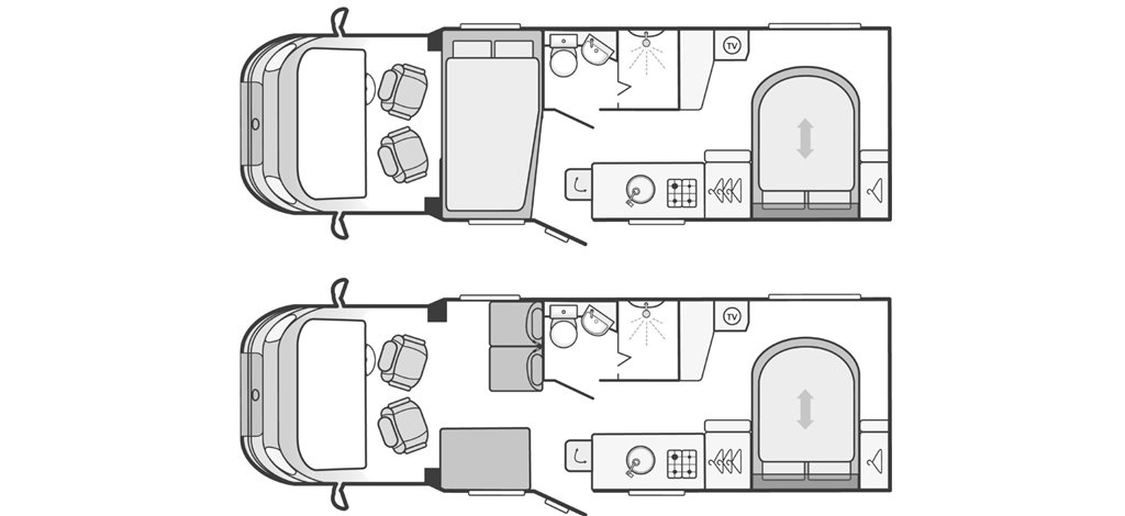 Floorplan of the Swift Esprit 494 2016 Used Motorhome